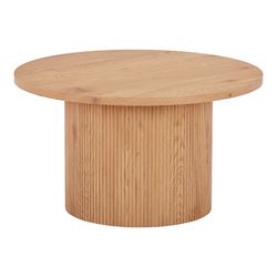 Round wooden coffee table in natural, 80 x 80 x 45 cm | Boavista