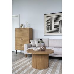 Round wooden coffee table in natural, 80 x 80 x 45 cm | Boavista