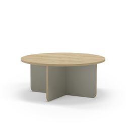 Runder Couchtisch aus Holz in Grün und Eiche, 80 x 80 x 38 cm | Hillary