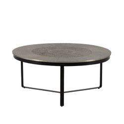Table basse ronde en métal argenté, 90 x 90 x 40 cm | Clarisse