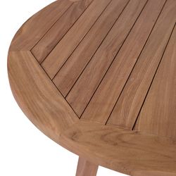 Mesa de centro redonda para exterior em madeira de teca mel, 90 x 90 x 47 cm | Danao
