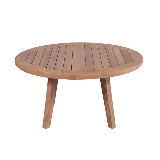 Okrągły stolik kawowy ogrodowy z drewna tekowego w kolorze miodowym, 90 x 90 x 47 cm | Danao