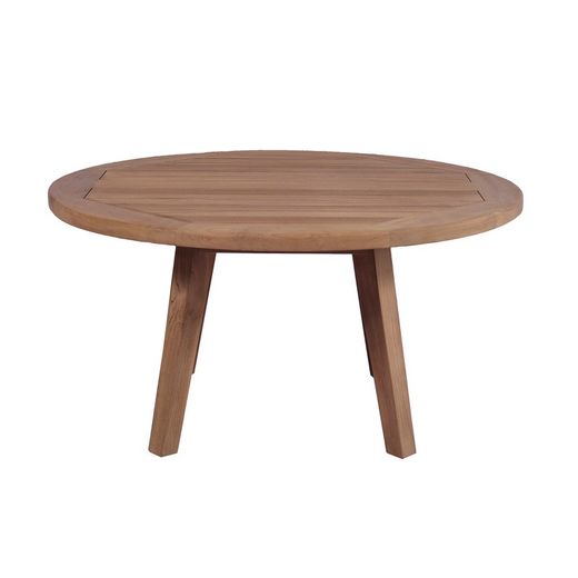 Okrągły stolik kawowy ogrodowy z drewna tekowego w kolorze miodowym, 90 x 90 x 47 cm | Danao