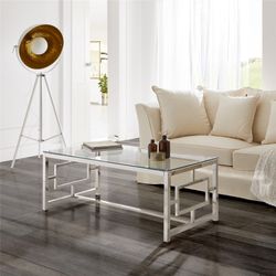 Tavolino in acciaio. Telaio gambe cromate 120 x 60 x 45 CM