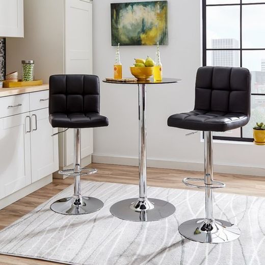Mesa de Comedor Alta Cristal Ø60x105 cm