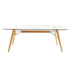 Tavolo da pranzo con piano in vetro (200 x 90 x 74´5 cm) | Serie Alop