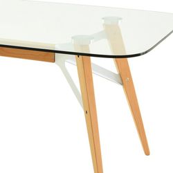 Tavolo da pranzo con piano in vetro (200 x 90 x 74´5 cm) | Serie Alop