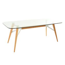 Tavolo da pranzo con piano in vetro (200 x 90 x 74´5 cm) | Serie Alop