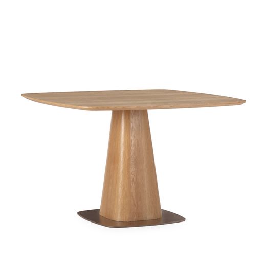 Mesa de comedor cuadrada de madera en color roble, 120 x 120 x 76 cm | Etel