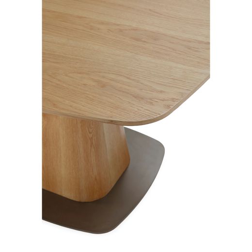 Square wooden dining table in oak color, 120 x 120 x 76 cm | Etel