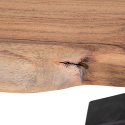 Τραπεζαρία ακακίας και μεταλλικό σε φυσικό και μαύρο χρώμα, 300 x 94 x 78 cm