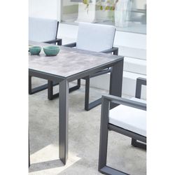 Aluminum and glass dining table in anthracite and gray, 210 x 90 x 75 cm | Onyx