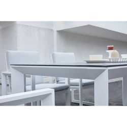 Garden dining set in white aluminum | Onyx