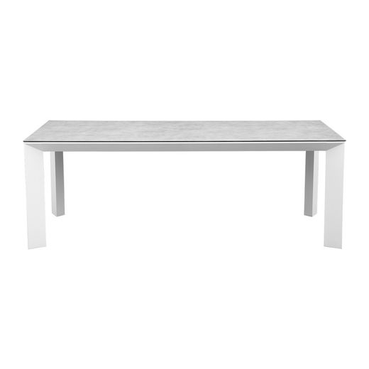 Garden dining set in white aluminum | Onyx