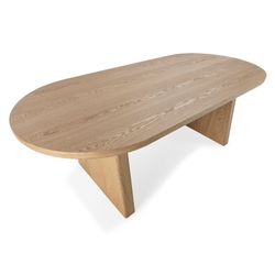 Dining table in natural ash veneer, 220 x 100 x 76 cm | Blair