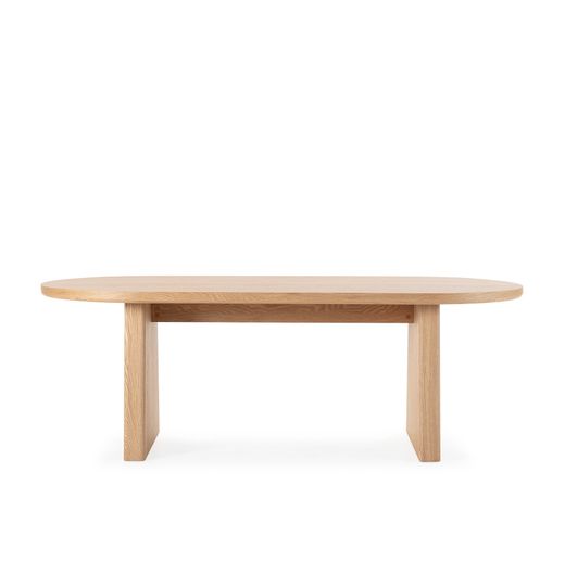 Dining table in natural ash veneer, 220 x 100 x 76 cm | Blair