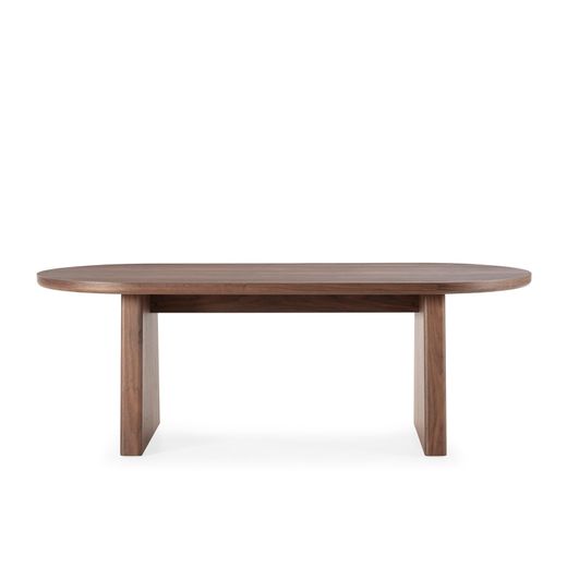 Walnut veneer dining table in walnut color, 220 x 100 x 76 cm | Blair