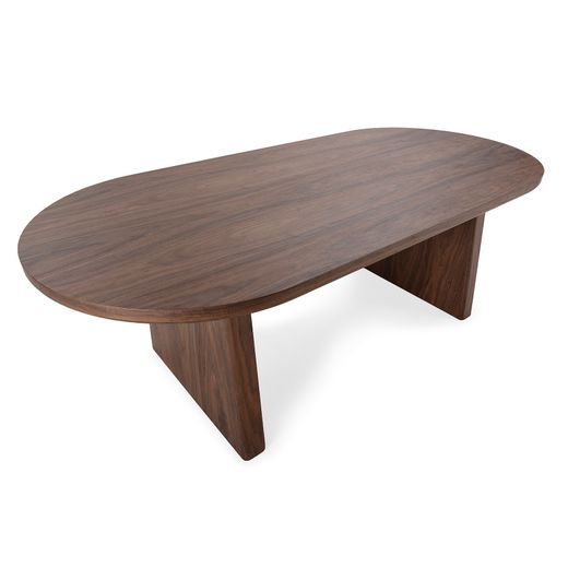 Walnut veneer dining table in walnut color, 220 x 100 x 76 cm | Blair