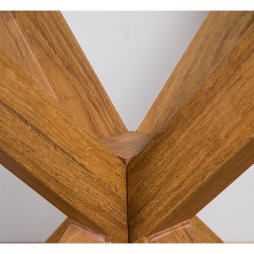 Mesa de comedor de aluminio y cristal efecto madera, 100 x75 cm