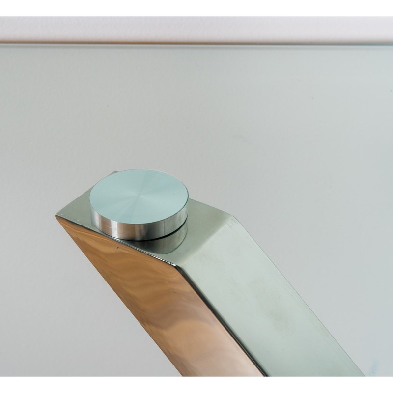 Mesa de comedor de cristal rectangular de 75x75xx115cm