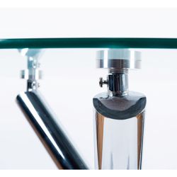 Table à manger en verre et métal chromé ø90 x 75 cm