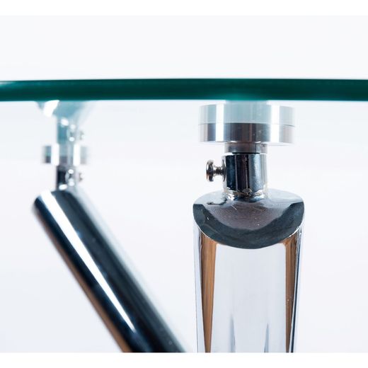 Table à manger en verre et métal chromé ø90 x 75 cm