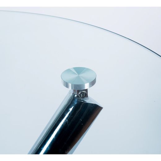 Table à manger en verre et métal chromé ø90 x 75 cm