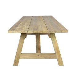 Tavolo da pranzo da esterno in legno di teak riciclato naturale, 220 x 100 x 78 cm | Swann
