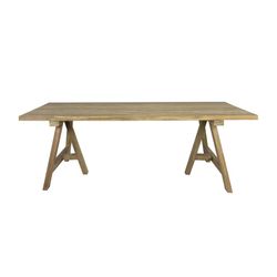 Tavolo da pranzo da esterno in legno di teak riciclato naturale, 220 x 100 x 78 cm | Swann
