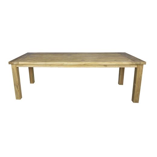 Table à manger d'extérieur en bois de teck recyclé naturel, 240 x 100 x 78 cm | Tamou