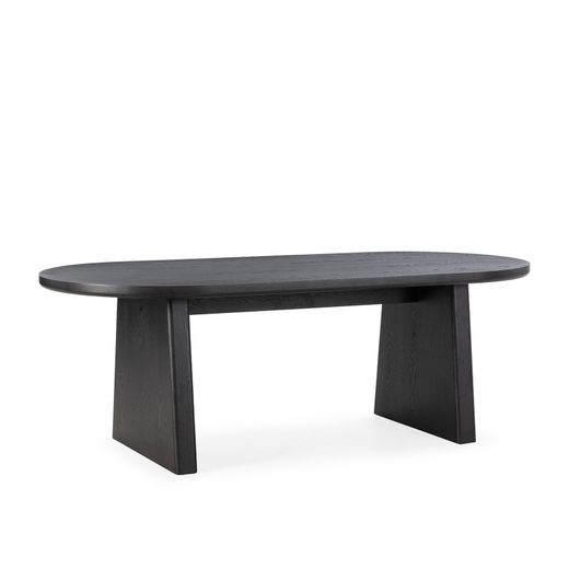 Mesa de comedor de madera de fresno en negro, 220 x 100 x 76 cm | Blair