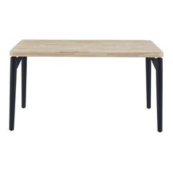 Esstisch aus Eichenholz und Metall in Natur und Schwarz, 140 x 80 x 76 cm | Mond