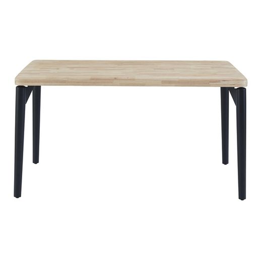 Esstisch aus Eichenholz und Metall in Natur und Schwarz, 140 x 80 x 76 cm | Mond