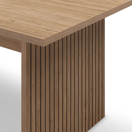 Wooden dining table in oak color, 200 x 100 x 75 cm | Ariel