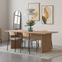 Wooden dining table in oak color, 200 x 100 x 75 cm | Ariel