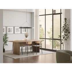 Drewniany stół jadalny w kolorze dębowym, 200 x 100 x 75 cm | Loana