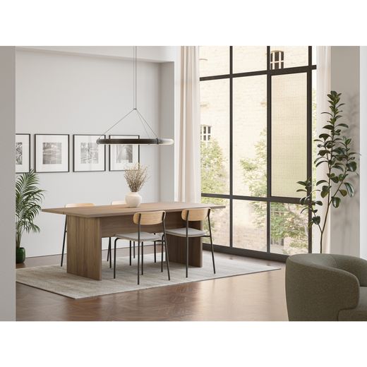 Drewniany stół jadalny w kolorze dębowym, 200 x 100 x 75 cm | Loana