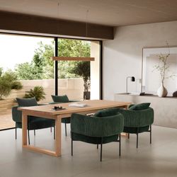 Wooden dining table in oak color, 220 x 100 x 76 cm | Rina