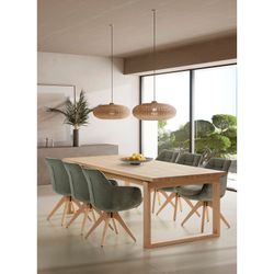 Wooden dining table in oak color, 220 x 100 x 76 cm | Rina