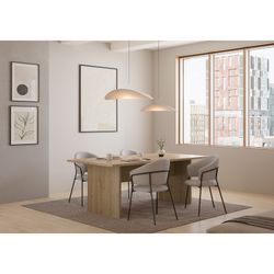 Wooden dining table in oak color Cádiz, 200 x 100 x 75 cm | Loana