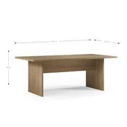 Wooden dining table in oak color Cádiz, 200 x 100 x 75 cm | Loana