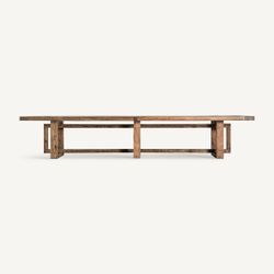 Mesa de comedor de madera en marrón, 400 x 120 x 76 cm | Norvik