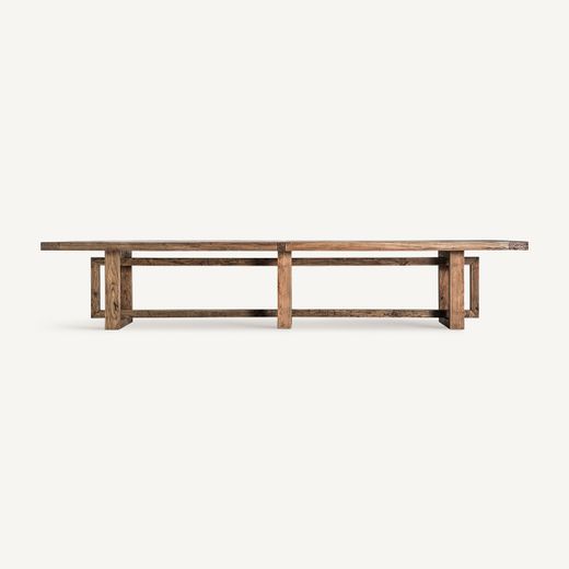 Mesa de comedor de madera en marrón, 400 x 120 x 76 cm | Norvik