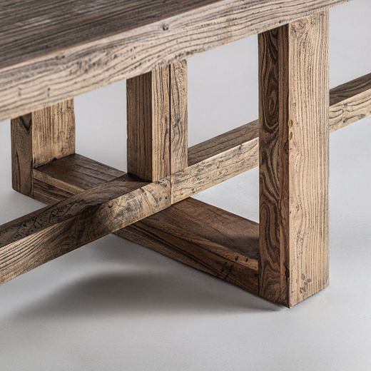 Mesa de comedor de madera en marrón, 400 x 120 x 76 cm | Norvik