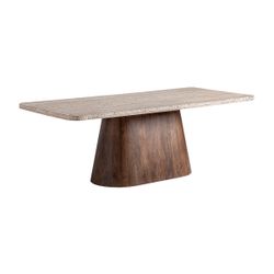 Mesa de comedor de madera en marrón, 220 x 100 x 81 cm | Sannum