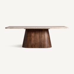 Mesa de comedor de madera en marrón, 220 x 100 x 81 cm | Sannum
