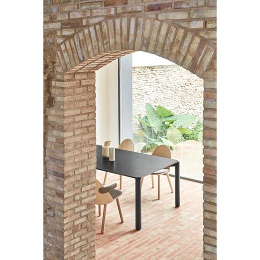 Schwarzer Esstisch aus Holz, 180 x 100 x 75 cm | Atlas