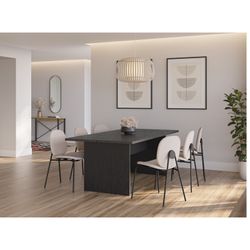 Drewniany stół jadalny w kolorze czarnym, 200 x 100 x 75 cm | Loana