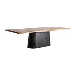 Mesa de comedor de madera en negro y marrón, 260 x 105 x 76 cm | Knaith