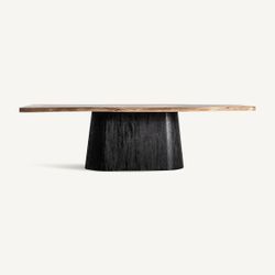 Mesa de comedor de madera en negro y marrón, 260 x 105 x 76 cm | Knaith